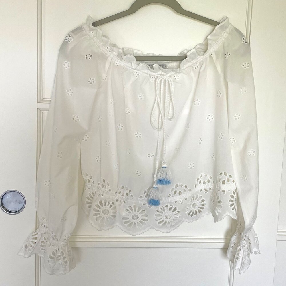 Rebecca Minkoff Anthea Eyelet Off-Shoulder Top – Size Small